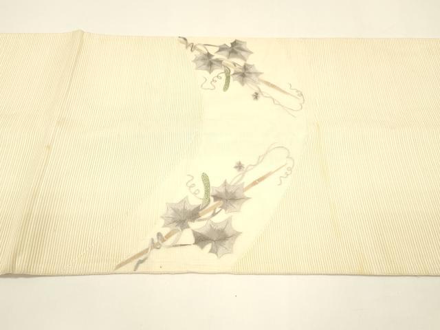 平和屋着物＊夏物 中国三大刺繍 相良刺繍 総刺繍 絽綴れ 太鼓柄袋帯 成り物蔦の葉文 正絹 逸品 DAAY8169cm