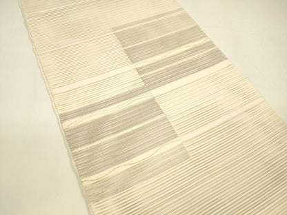 平和屋着物＊夏物 絽綴れ 八寸名古屋帯 横段文 金銀糸 正絹 逸品 DAAY8170cm