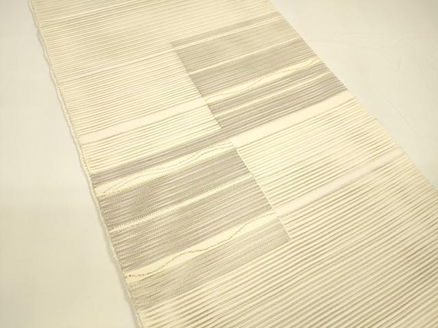 平和屋着物＊夏物 絽綴れ 八寸名古屋帯 横段文 金銀糸 正絹 逸品 DAAY8170cm