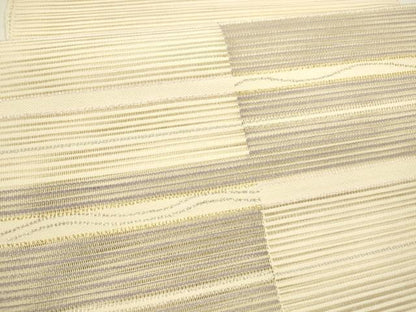 平和屋着物＊夏物 絽綴れ 八寸名古屋帯 横段文 金銀糸 正絹 逸品 DAAY8170cm