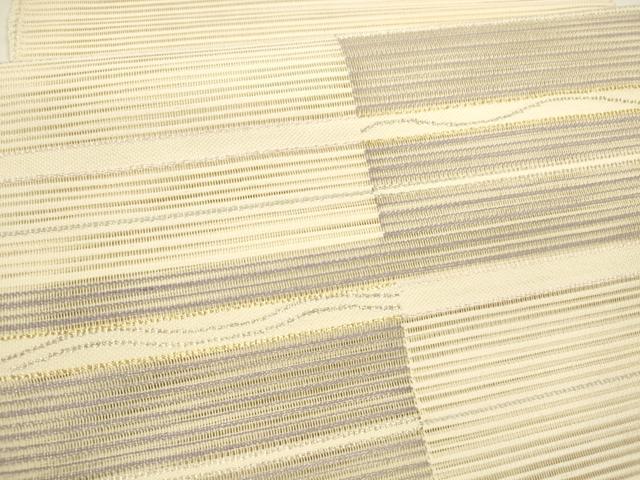 平和屋着物＊夏物 絽綴れ 八寸名古屋帯 横段文 金銀糸 正絹 逸品 DAAY8170cm