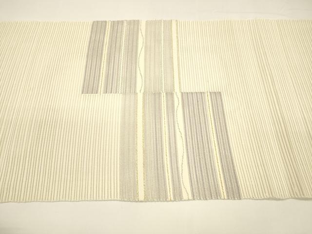 平和屋着物＊夏物 絽綴れ 八寸名古屋帯 横段文 金銀糸 正絹 逸品 DAAY8170cm