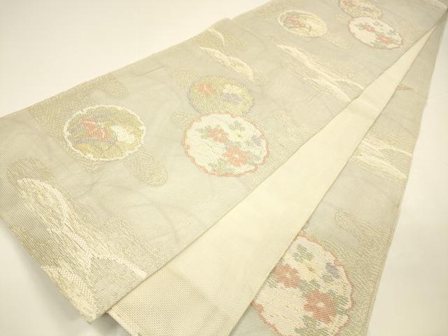 平和屋着物＊夏物 六通柄 本袋帯 雪輪草花文 金銀糸 正絹 逸品 DAAY8171cm