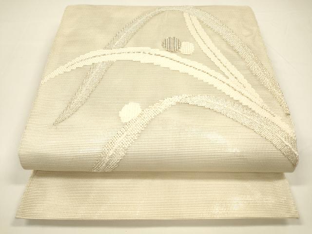 平和屋着物＊夏物 太鼓柄 本袋帯 露草文 銀糸 正絹 逸品 DAAY8172cm