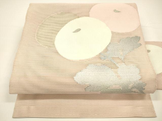 平和屋着物＊夏物 絽綴れ 八寸名古屋帯 枝花文 銀糸 正絹 逸品 DAAY8176cm