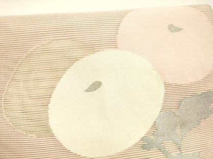 平和屋着物＊夏物 絽綴れ 八寸名古屋帯 枝花文 銀糸 正絹 逸品 DAAY8176cm
