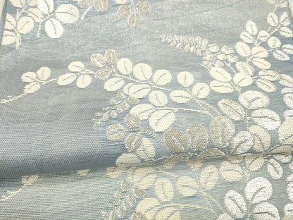 平和屋着物＊夏物 六通柄 本袋帯 流水草葉文 銀糸 正絹 逸品 DAAY8182cm