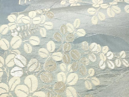 平和屋着物＊夏物 六通柄 本袋帯 流水草葉文 銀糸 正絹 逸品 DAAY8182cm