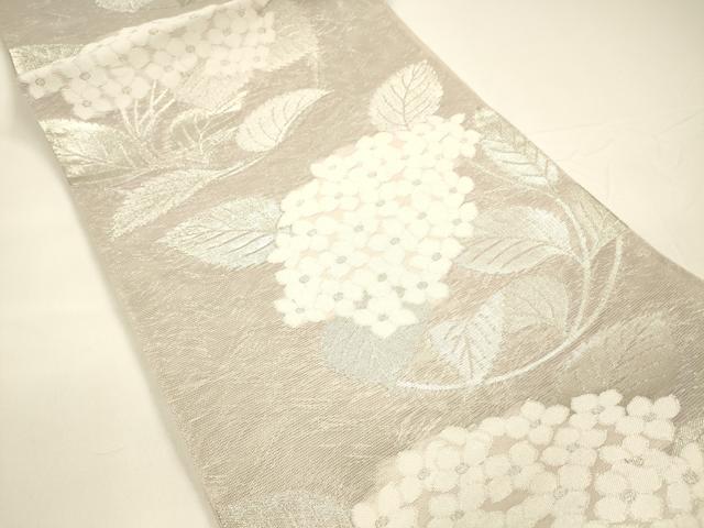 平和屋着物＊夏物 六通柄袋帯 紫陽花 銀糸 正絹 逸品 DAAY8184cm