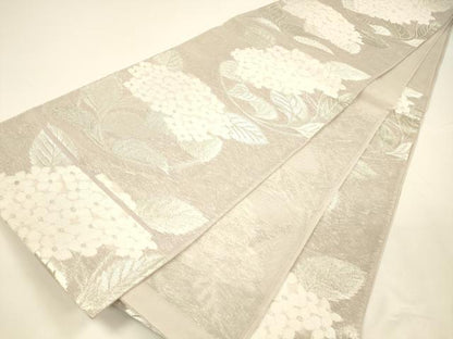 平和屋着物＊夏物 六通柄袋帯 紫陽花 銀糸 正絹 逸品 DAAY8184cm