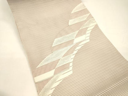 平和屋着物＊夏物 絽綴れ 八寸名古屋帯 抽象文様 銀糸 正絹 逸品 DAAY8187cm