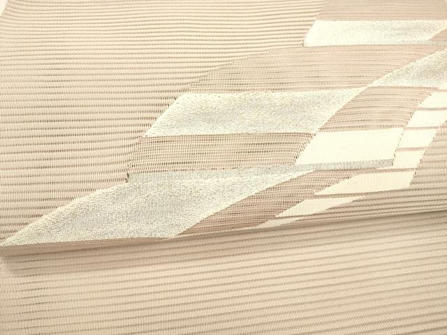 平和屋着物＊夏物 絽綴れ 八寸名古屋帯 抽象文様 銀糸 正絹 逸品 DAAY8187cm