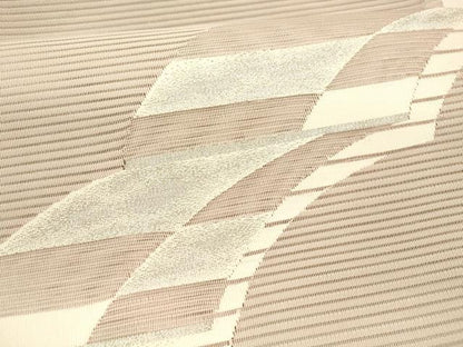 平和屋着物＊夏物 絽綴れ 八寸名古屋帯 抽象文様 銀糸 正絹 逸品 DAAY8187cm