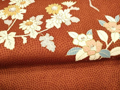 平和屋着物●九寸名古屋帯 刺繍 枝花文 金糸 正絹 逸品 DAAY8208cm
