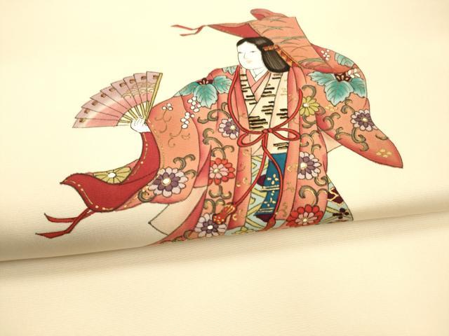 平和屋着物●塩瀬 九寸名古屋帯 女人文 金彩 正絹 逸品 DAAY8221cm