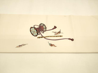平和屋着物●塩瀬 九寸名古屋帯 女人文 金彩 正絹 逸品 DAAY8221cm