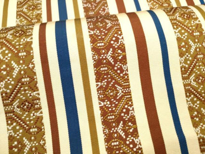 平和屋着物●本場筑前博多織 八寸名古屋帯 抽象間道 正絹 逸品 DAAY8223cm