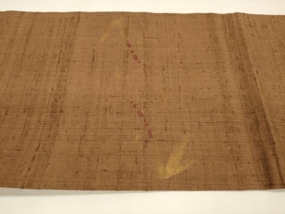 平和屋着物●九寸開き名古屋帯 生紬 刺繍 抽象文様 金彩 正絹 逸品 DAAY8232cm