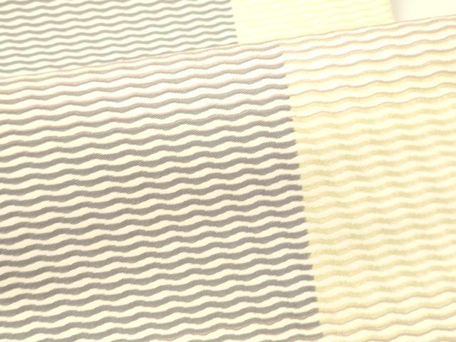 平和屋着物●本場筑前博多織 八寸名古屋帯 よろけ縞 正絹 逸品 DAAY8240cm