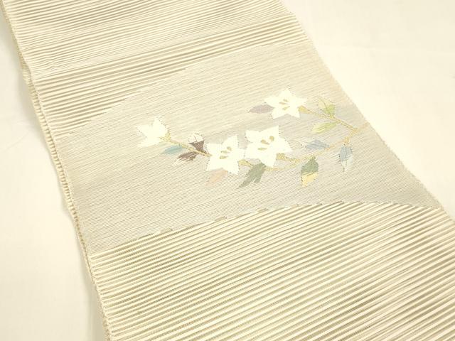 平和屋着物＊夏物 八寸名古屋帯 絽綴れ 枝花文 金糸 正絹 逸品 DAAY8258cm