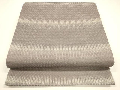平和屋着物＊夏物 六通柄袋帯 横段文 銀糸 正絹 逸品 DAAY8261cm