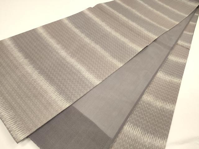 平和屋着物＊夏物 六通柄袋帯 横段文 銀糸 正絹 逸品 DAAY8261cm