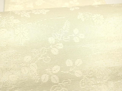 平和屋着物＊夏物　六通柄袋帯　草花文　銀糸　正絹　逸品　DAAY8262cm