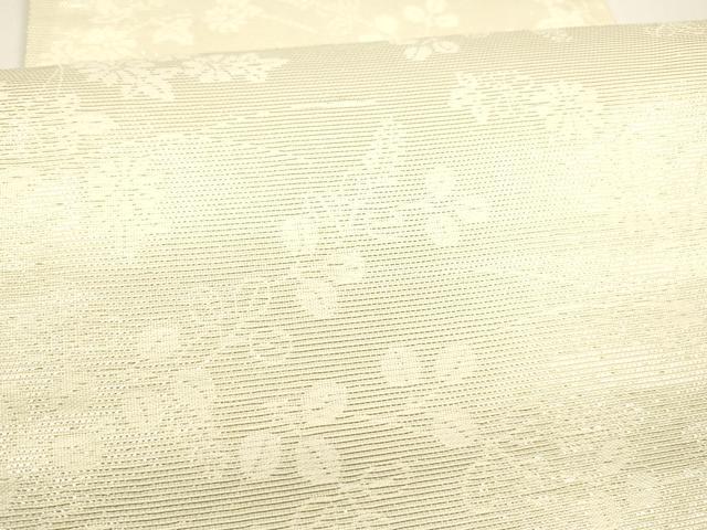 平和屋着物＊夏物　六通柄袋帯　草花文　銀糸　正絹　逸品　DAAY8262cm