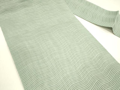 平和屋着物＊夏物 八寸名古屋帯 絽綴れ よろけ縞 錆青磁色 正絹 逸品 DAAY8263cm