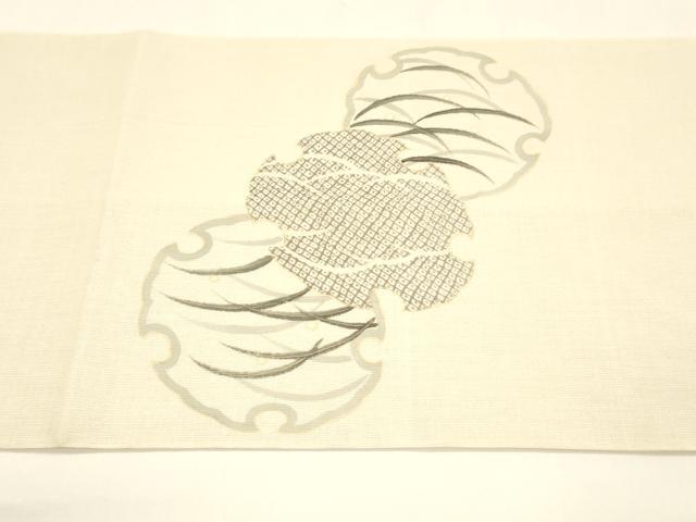 平和屋着物＊夏物　太鼓柄袋帯　手描き　雪輪鹿の子芝文　金彩　正絹　逸品　DAAY8267cm