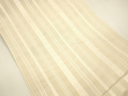 平和屋着物＊夏物 本場筑前博多織 八寸名古屋帯 紗献上 肌色 正絹 逸品 DAAY8270cm