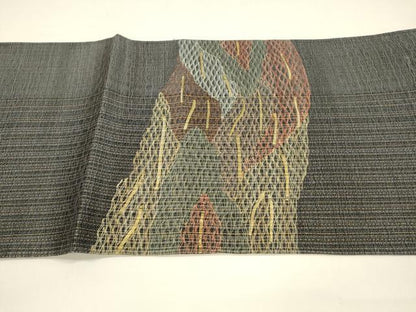平和屋着物＊夏物 太鼓柄袋帯 抽象文様 金糸 正絹 逸品 DAAY8272cm