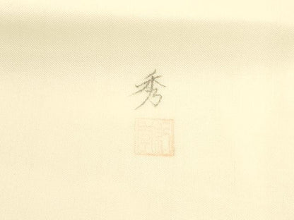 平和屋着物＊夏物 絹芭蕉 九寸名古屋帯 手描き 蜻蛉 トンボ 草花文 正絹 逸品 DAAY8277cm