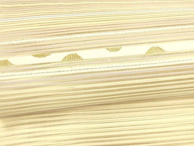 平和屋着物＊夏物 八寸名古屋帯 絽綴れ 横段文 金糸 正絹 逸品 DAAY8278cm