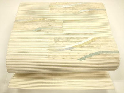 平和屋着物＊夏物 八寸名古屋帯 絽綴れ 抽象文様 金銀糸 正絹 逸品 DAAY8281cm