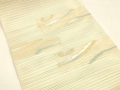 平和屋着物＊夏物 八寸名古屋帯 絽綴れ 抽象文様 金銀糸 正絹 逸品 DAAY8281cm