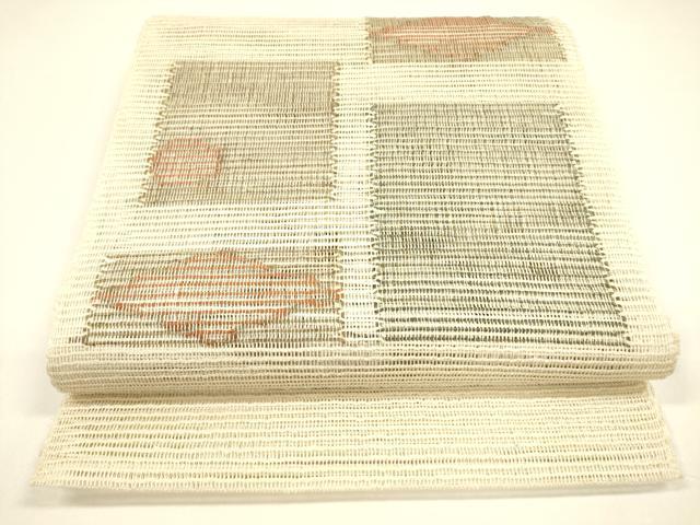 平和屋着物＊夏物 八寸名古屋帯 抽象文様 正絹 逸品 DAAY8282cm