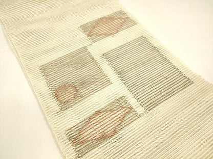 平和屋着物＊夏物 八寸名古屋帯 抽象文様 正絹 逸品 DAAY8282cm