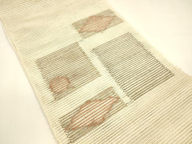 平和屋着物＊夏物 八寸名古屋帯 抽象文様 正絹 逸品 DAAY8282cm