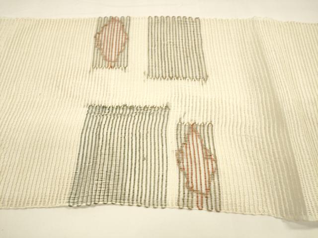 平和屋着物＊夏物 八寸名古屋帯 抽象文様 正絹 逸品 DAAY8282cm