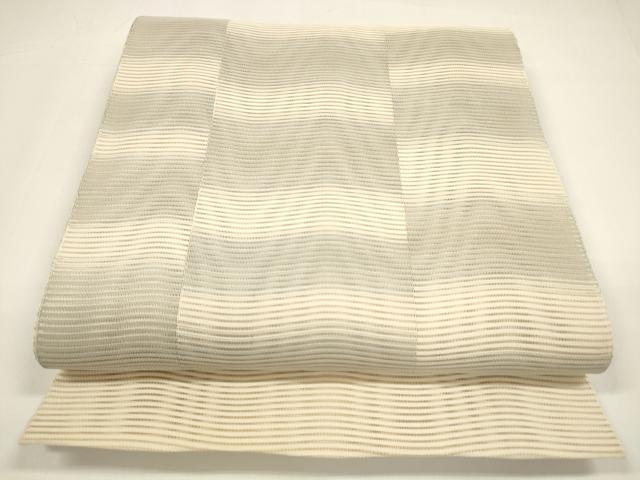平和屋着物＊夏物 八寸名古屋帯 絽綴れ よろけ縞 正絹 逸品 DAAY8283cm