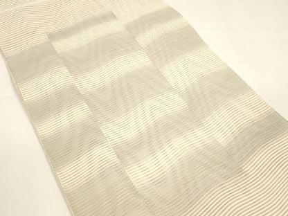 平和屋着物＊夏物 八寸名古屋帯 絽綴れ よろけ縞 正絹 逸品 DAAY8283cm