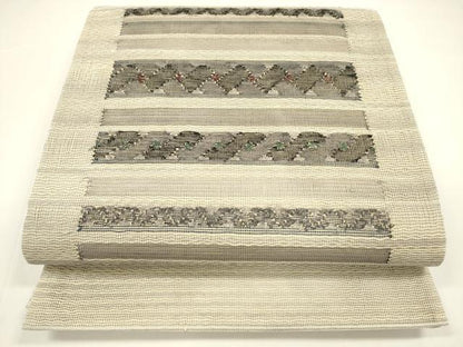 平和屋着物＊夏物 太鼓柄袋帯 横段文 正絹 逸品 DAAY8284cm