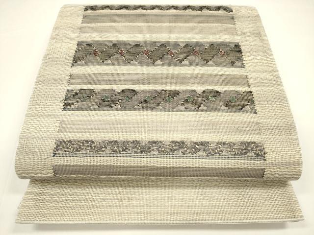 平和屋着物＊夏物 太鼓柄袋帯 横段文 正絹 逸品 DAAY8284cm