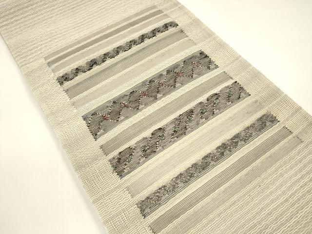 平和屋着物＊夏物 太鼓柄袋帯 横段文 正絹 逸品 DAAY8284cm