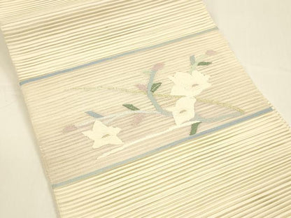 平和屋着物＊夏物 八寸名古屋帯 絽綴れ 枝花文 金銀糸 正絹 逸品 DAAY8287cm
