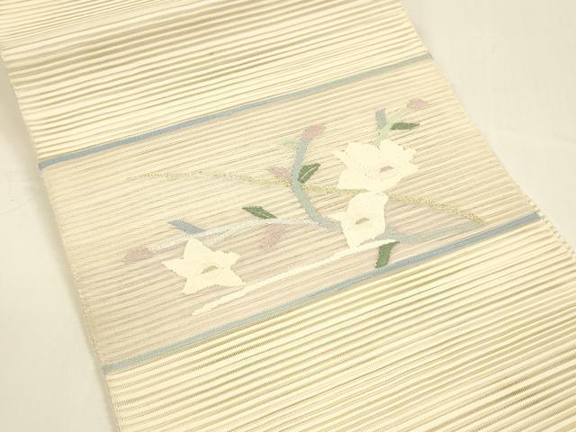 平和屋着物＊夏物 八寸名古屋帯 絽綴れ 枝花文 金銀糸 正絹 逸品 DAAY8287cm