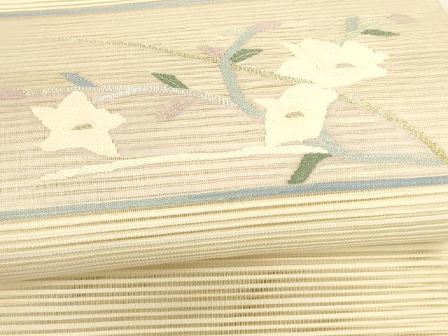 平和屋着物＊夏物 八寸名古屋帯 絽綴れ 枝花文 金銀糸 正絹 逸品 DAAY8287cm