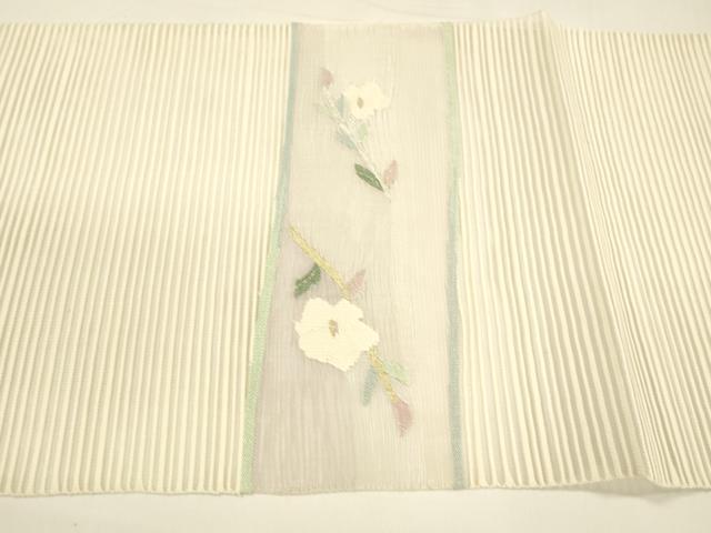 平和屋着物＊夏物 八寸名古屋帯 絽綴れ 枝花文 金銀糸 正絹 逸品 DAAY8287cm