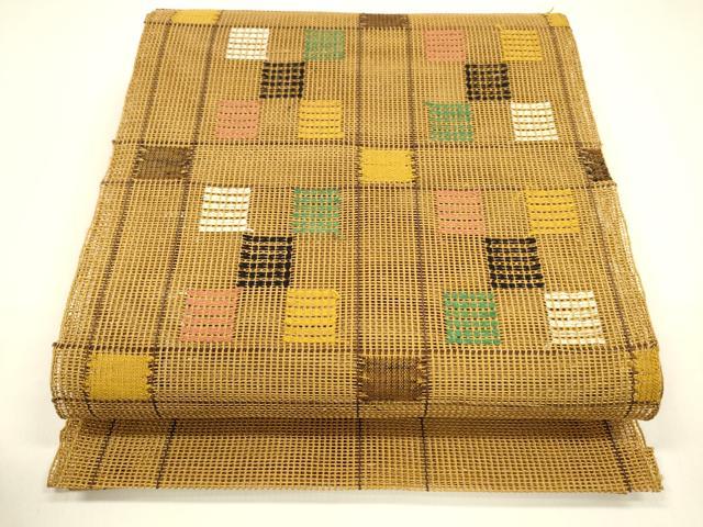 平和屋着物＊夏物 八寸名古屋帯 抽象文様 正絹 逸品 DAAY8290cm